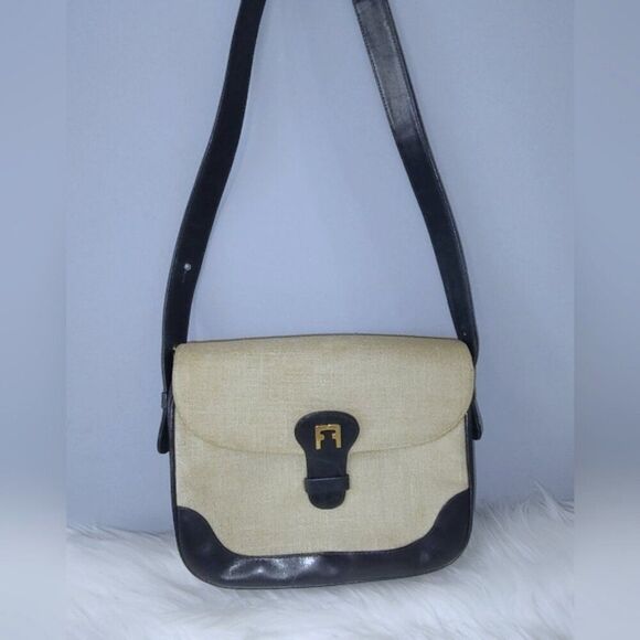 Ferragamo vintage canvas/leather shoulder bag EUC - Picture 2 of 11